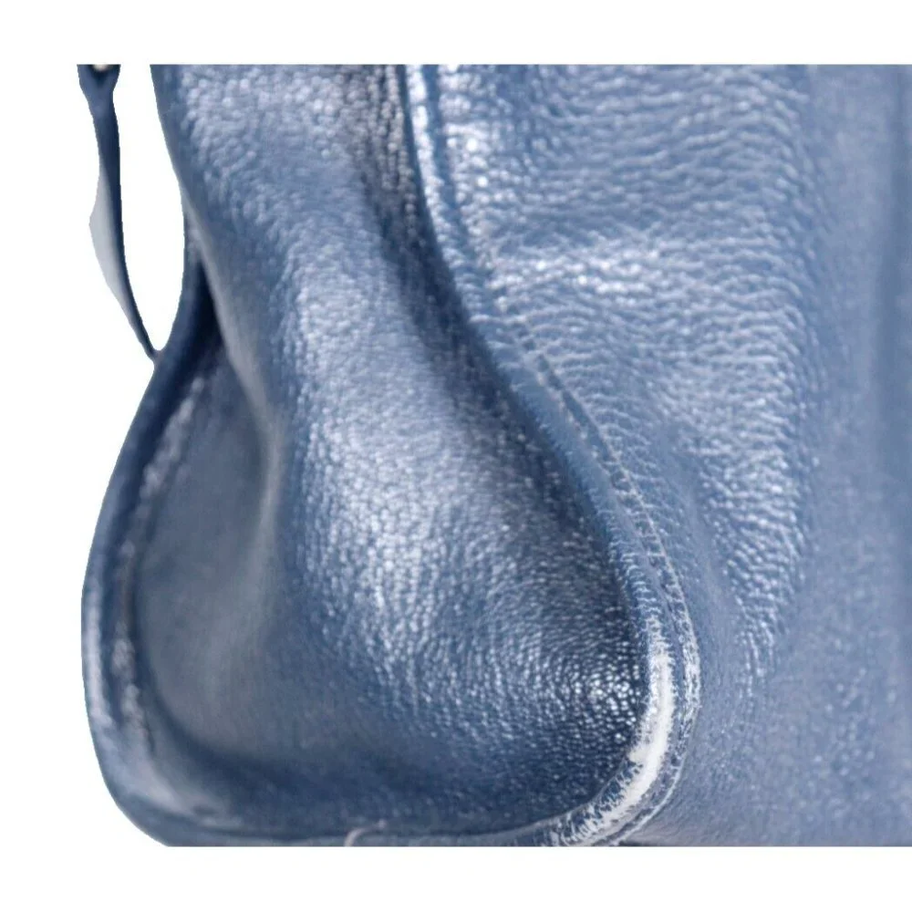 Balenciaga Navy Blue Leather Crossbody Satchel - Picture 11 of 12